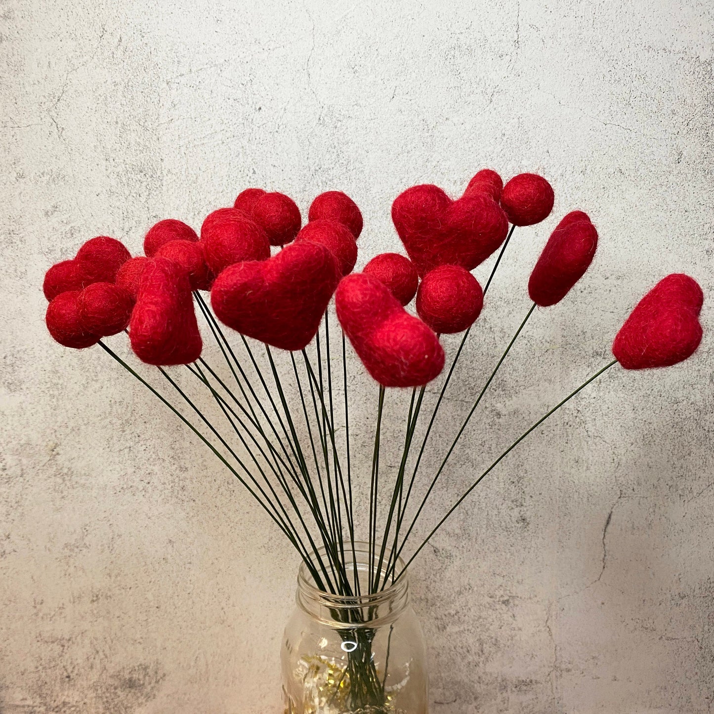Red Felt Flower Bouquet