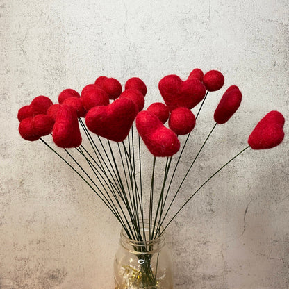 Red Felt Flower Bouquet