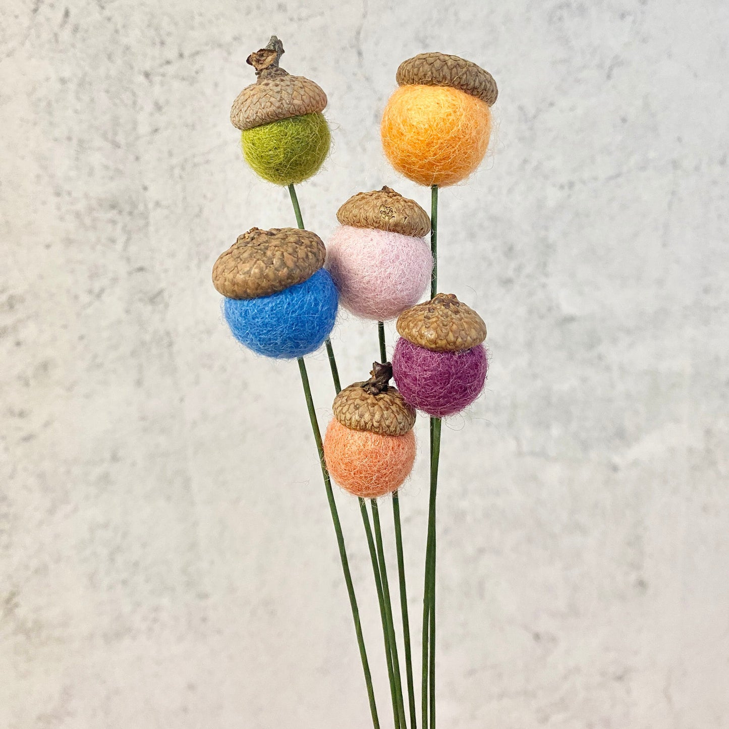 Misty Moon Felt Acorn Bouquet