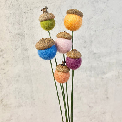 Misty Moon Felt Acorn Bouquet
