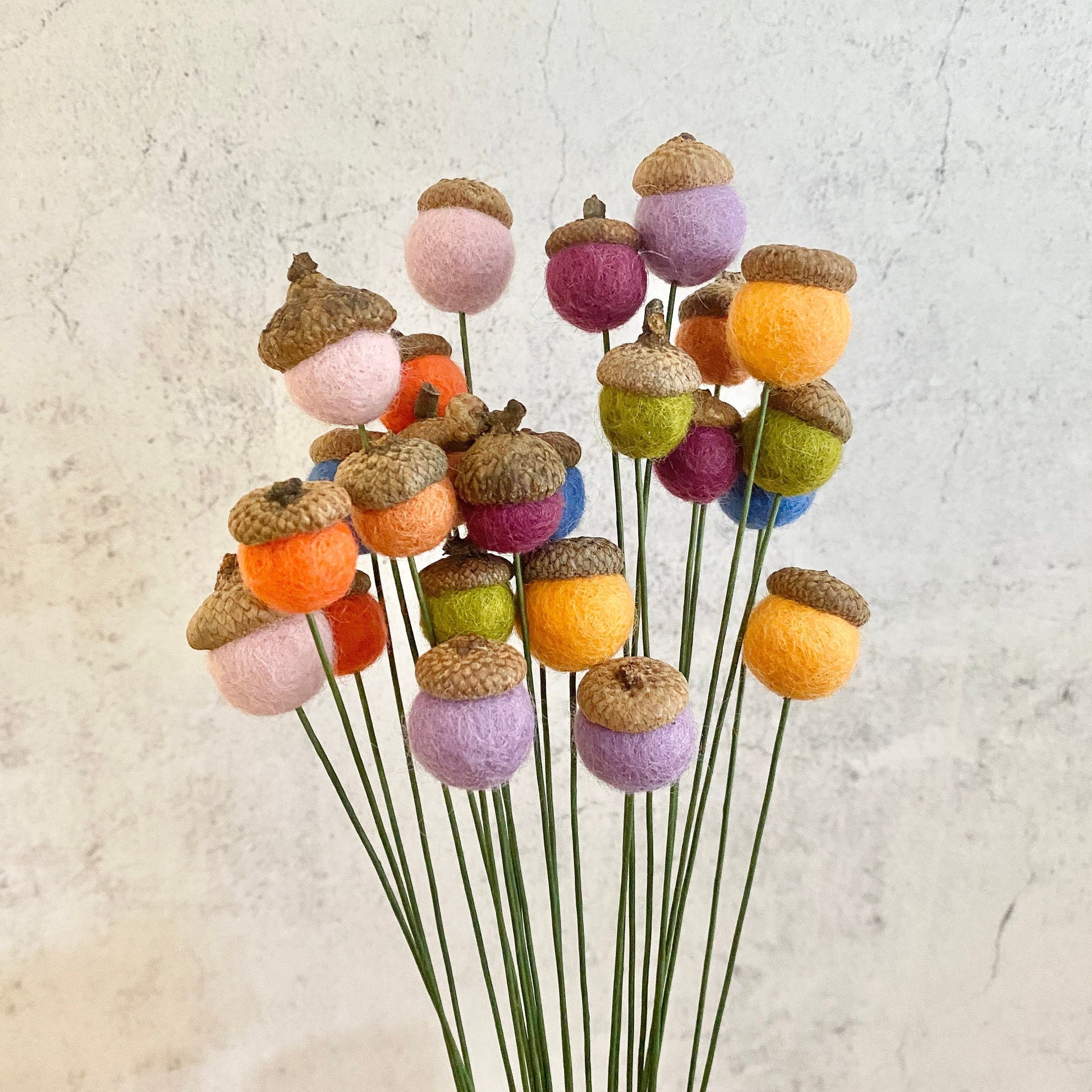 Misty Moon Felt Acorn Bouquet