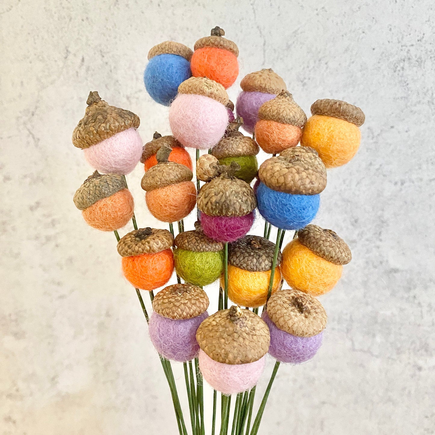 Misty Moon Felt Acorn Bouquet