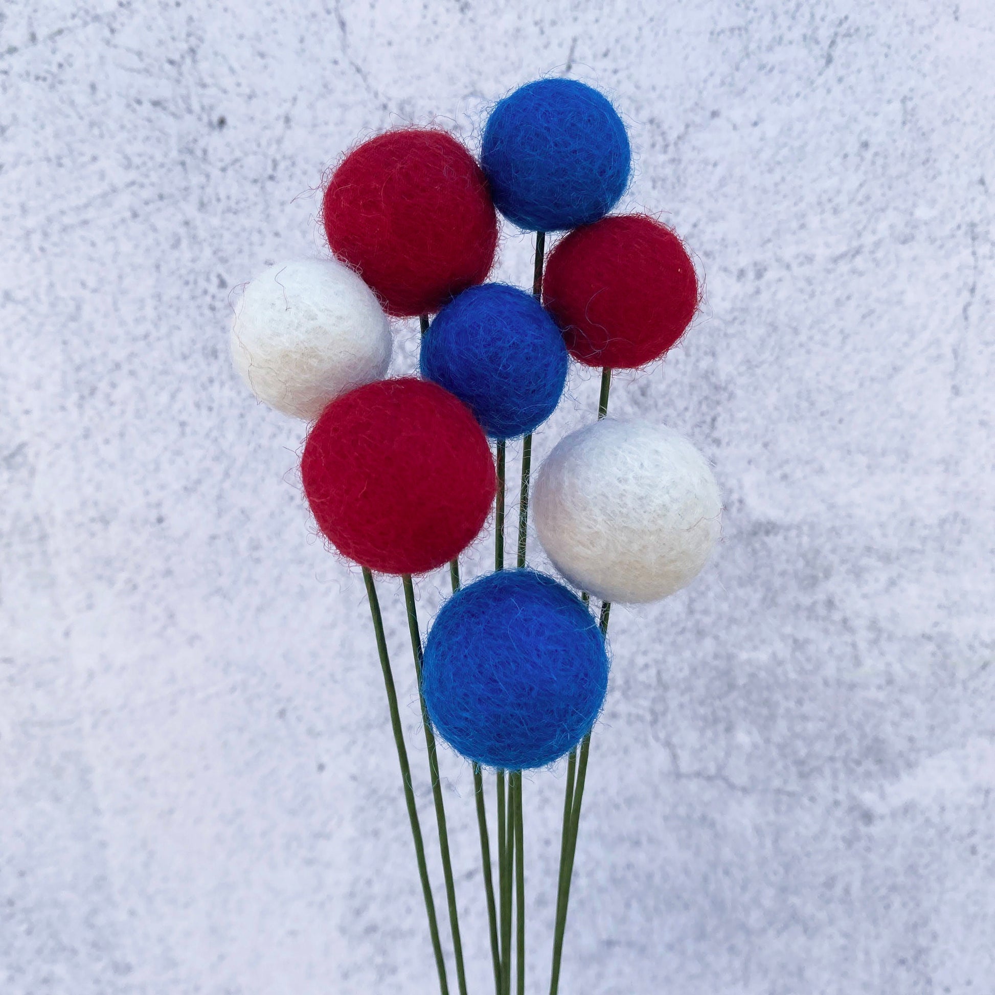 Americana Wool Flower Ball Bouquet