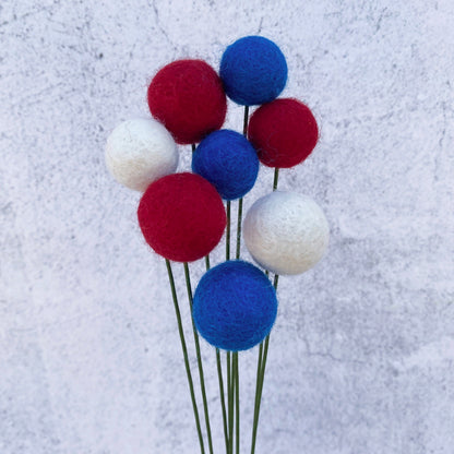 Americana Wool Flower Ball Bouquet