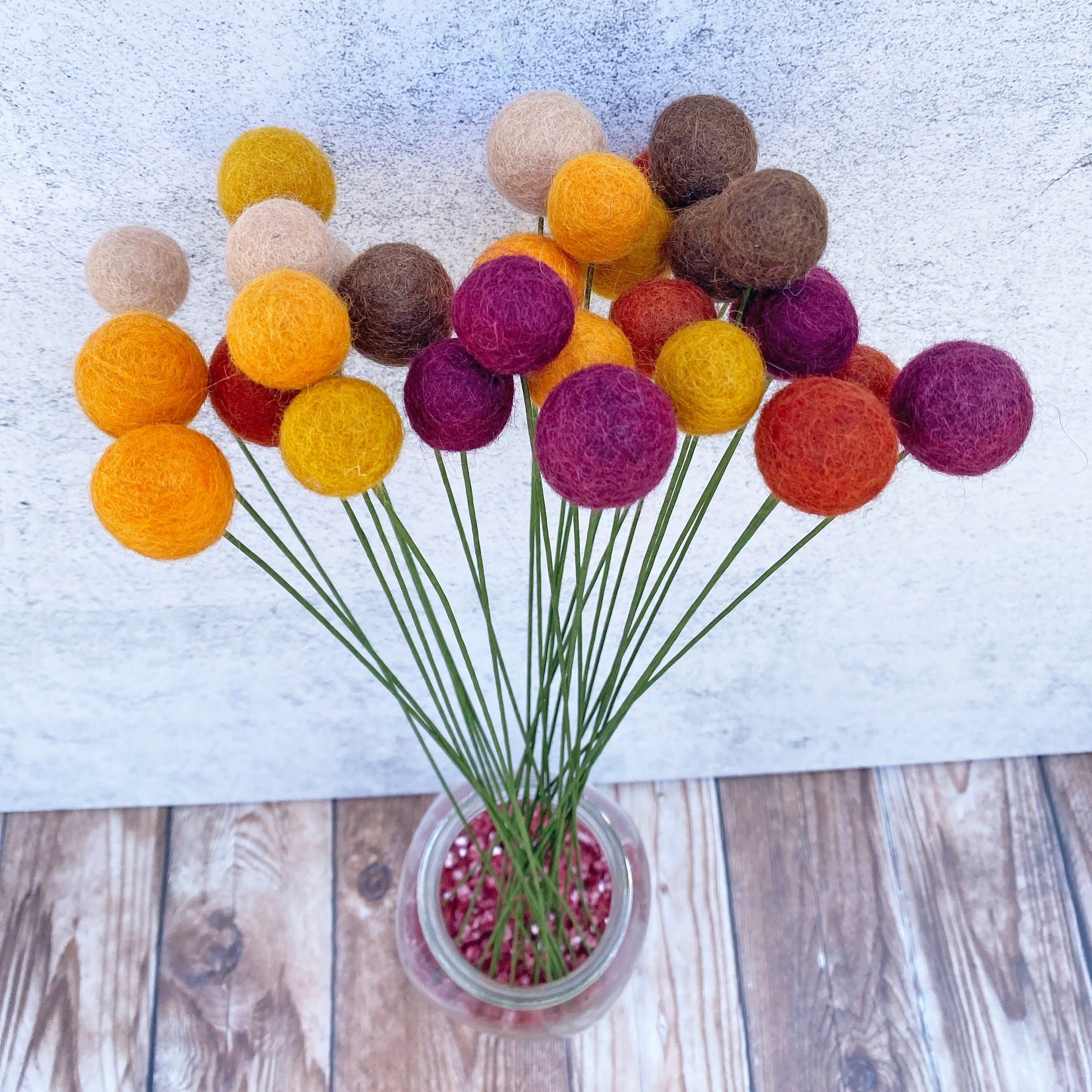 Warm Earth Felt Flower Bouquet
