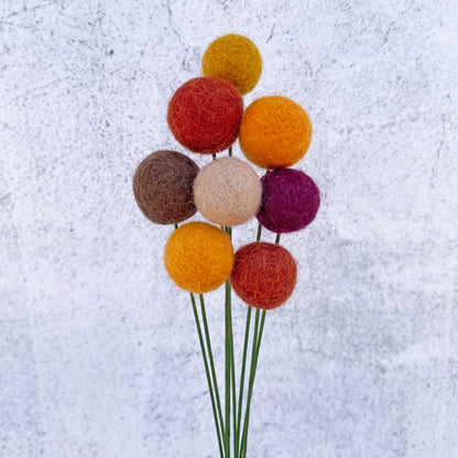 Warm Earth Felt Flower Bouquet