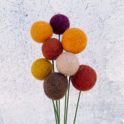 Warm Earth Felt Flower Bouquet