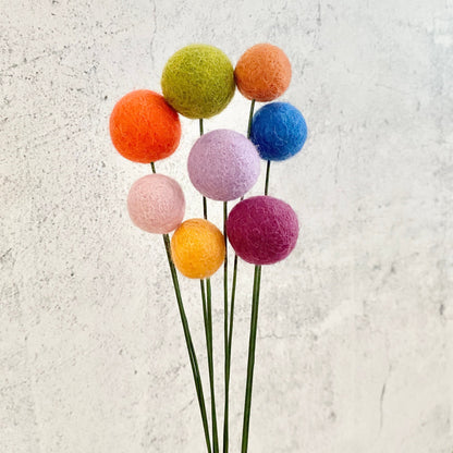 Misty Moon Wool Flower Ball Bouquet