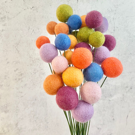 Misty Moon Wool Flower Ball Bouquet