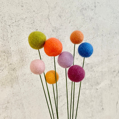 Misty Moon Wool Flower Ball Bouquet