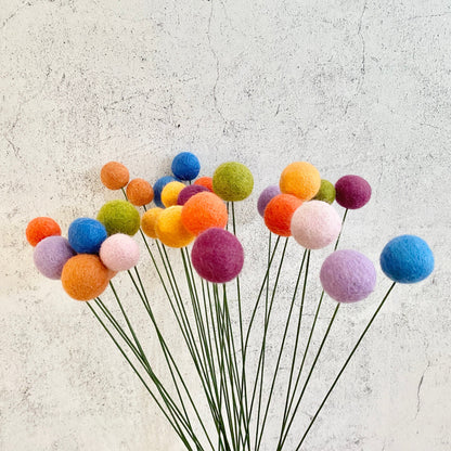 Misty Moon Wool Flower Ball Bouquet