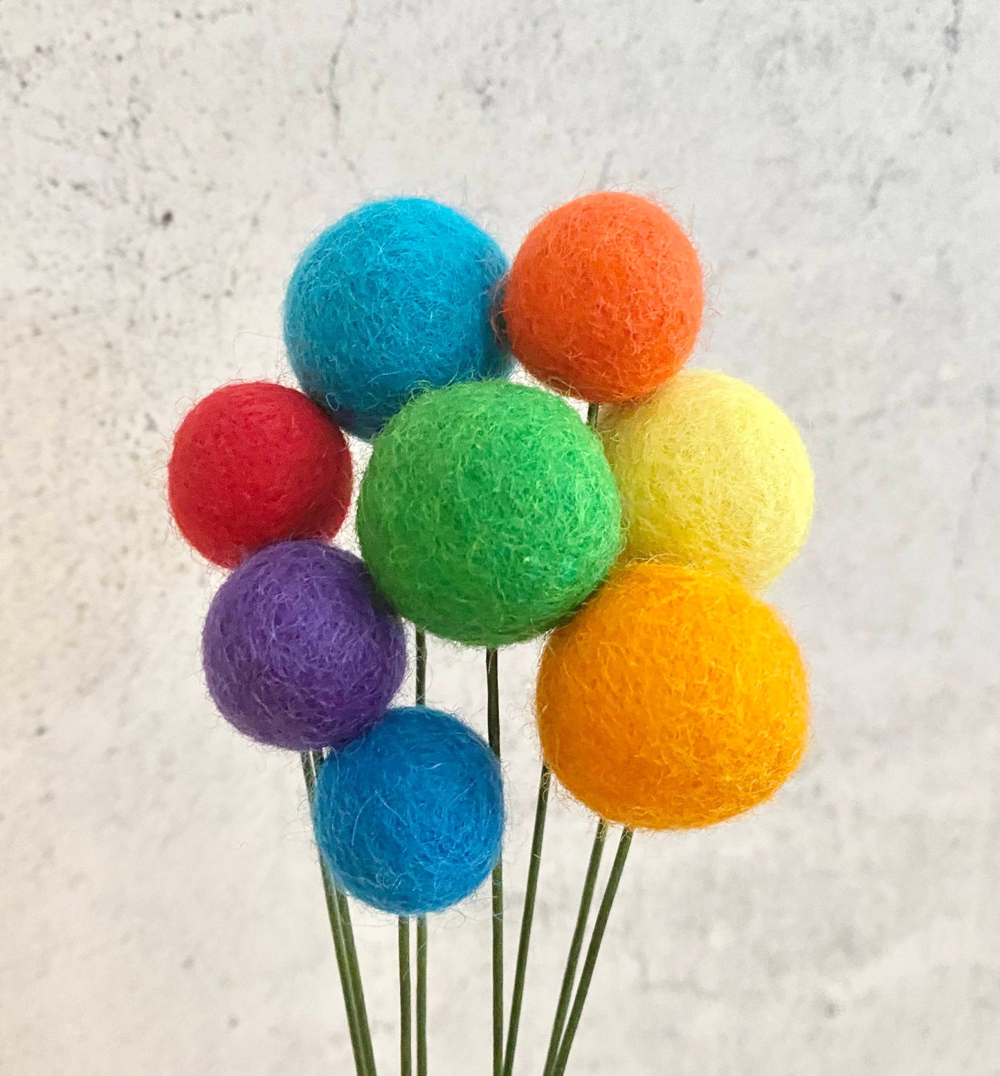 Rainbow Wool Felt Flower Bouquet