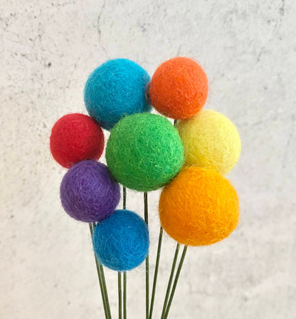 Rainbow Wool Felt Flower Bouquet