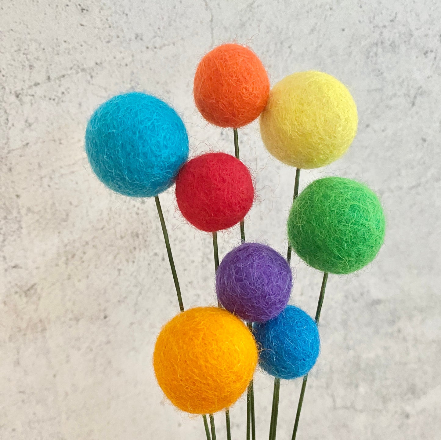 Rainbow Wool Felt Flower Bouquet