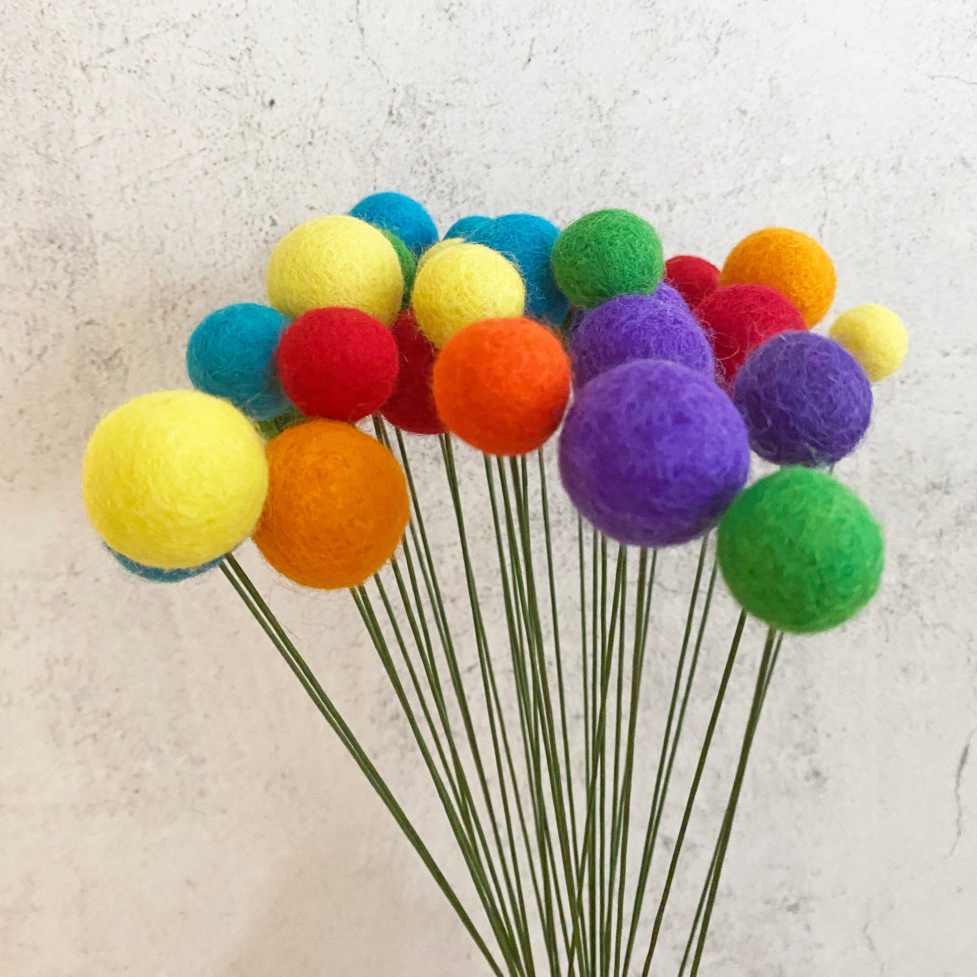 Rainbow Wool Felt Flower Bouquet