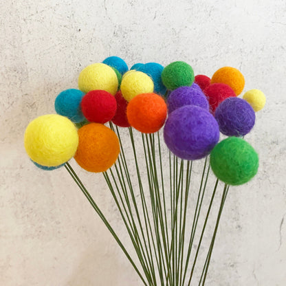 Rainbow Wool Felt Flower Bouquet