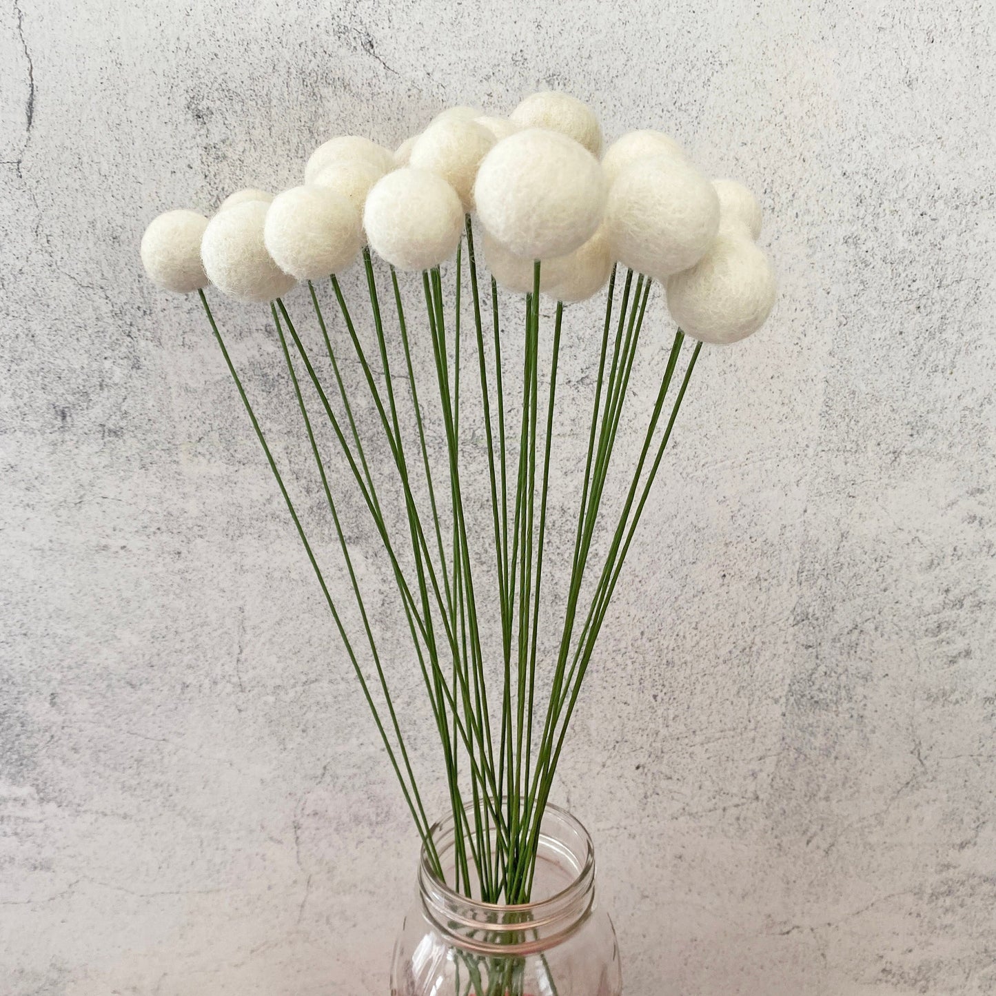 Fresh Cream Wool Felt Flower Bouquet