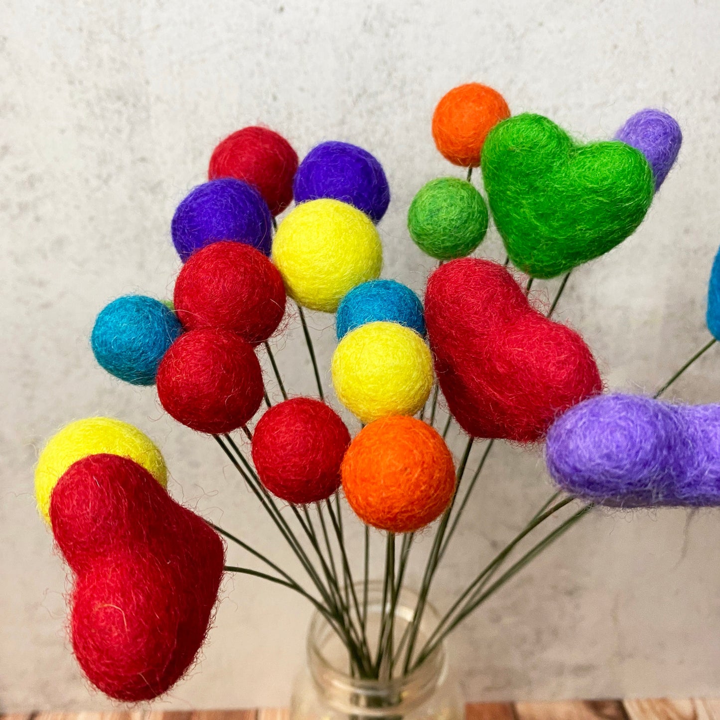 Rainbow Felt Flower Bouquet