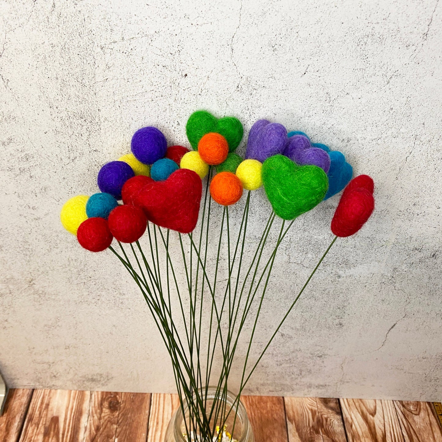 Rainbow Felt Flower Bouquet