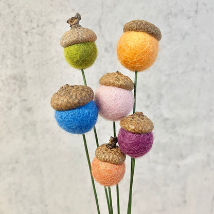 Misty Moon Felt Acorn Bouquet
