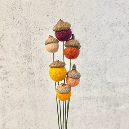 Warm Earth Felt Acorn Bouquet