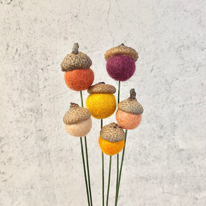 Warm Earth Felt Acorn Bouquet