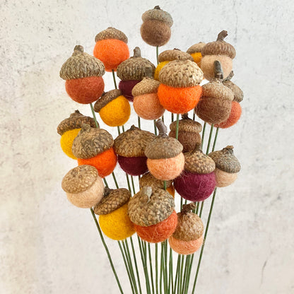 Warm Earth Felt Acorn Bouquet
