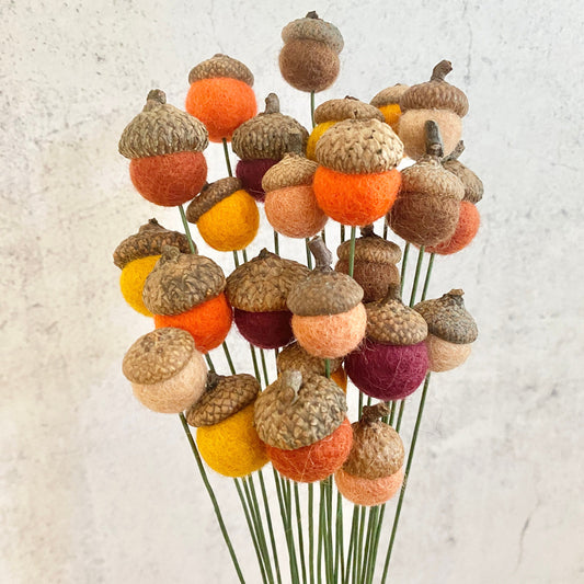 Warm Earth Felt Acorn Bouquet