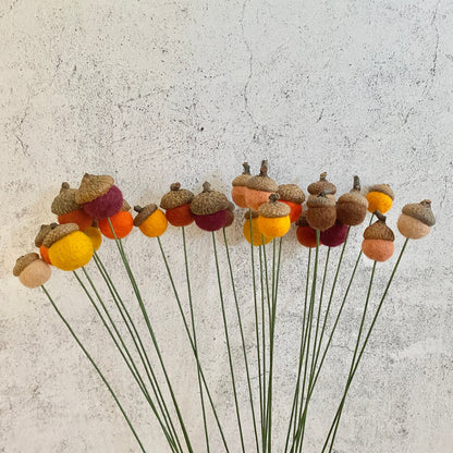 Warm Earth Felt Acorn Bouquet