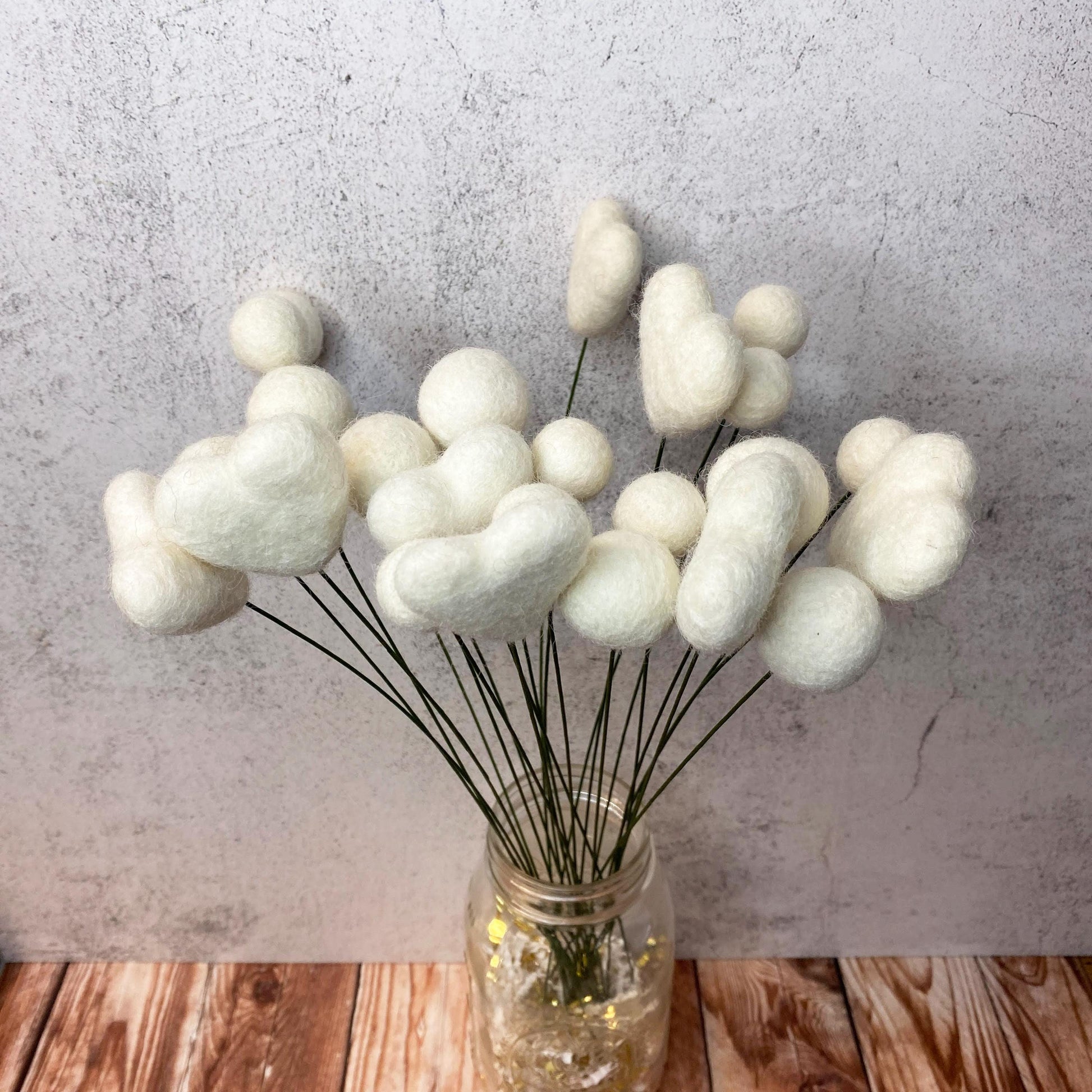 Fresh Cream Felt Flower Bouquet