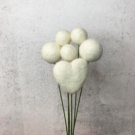 Fresh Cream Felt Flower Bouquet