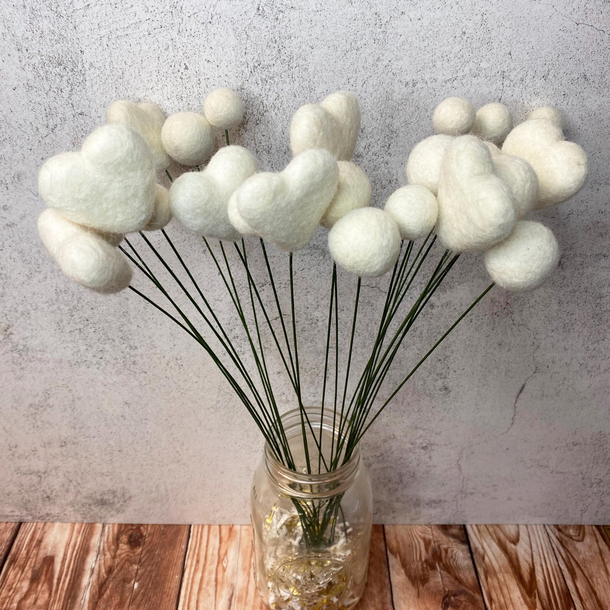 Fresh Cream Felt Flower Bouquet