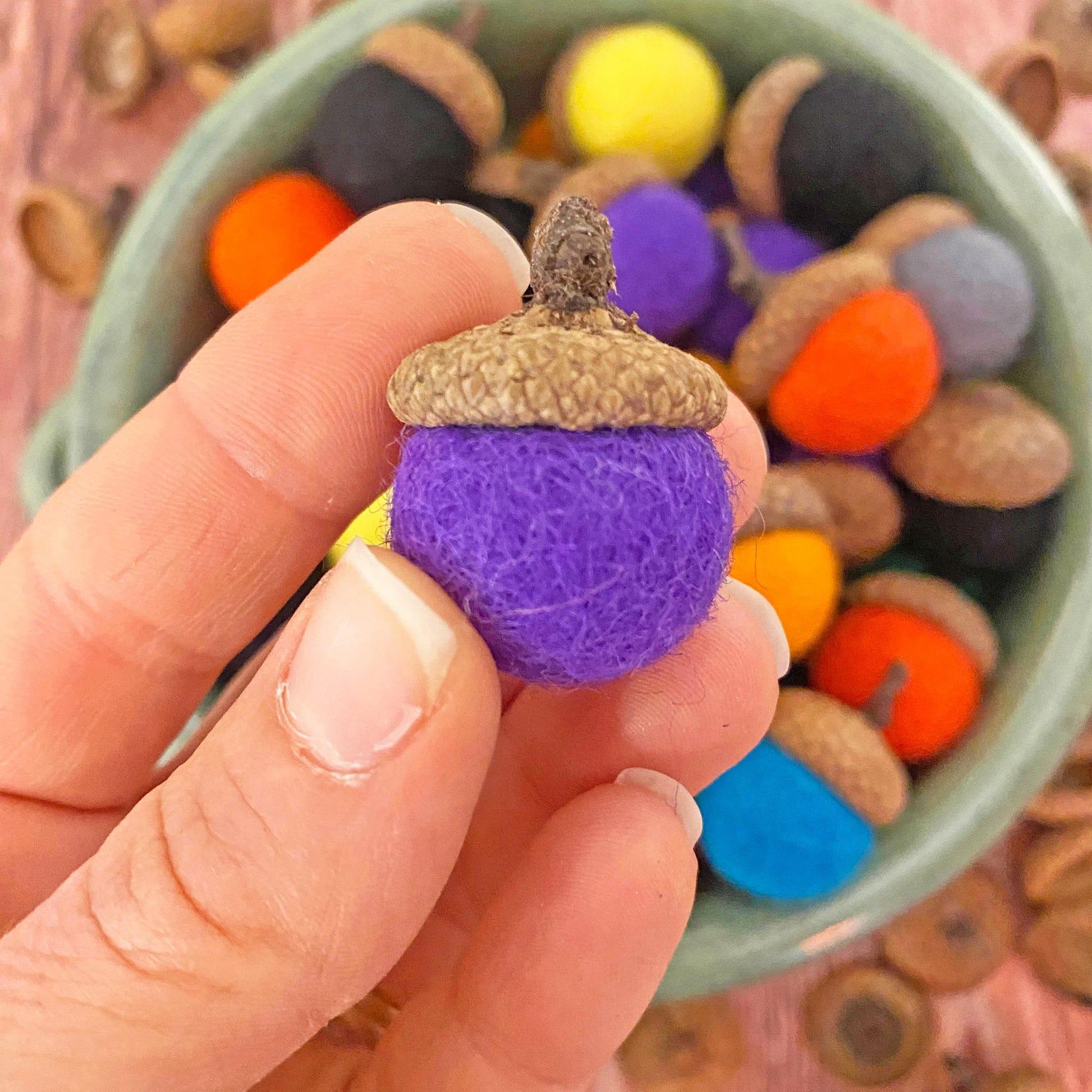 Felt Acorns Festival Garden