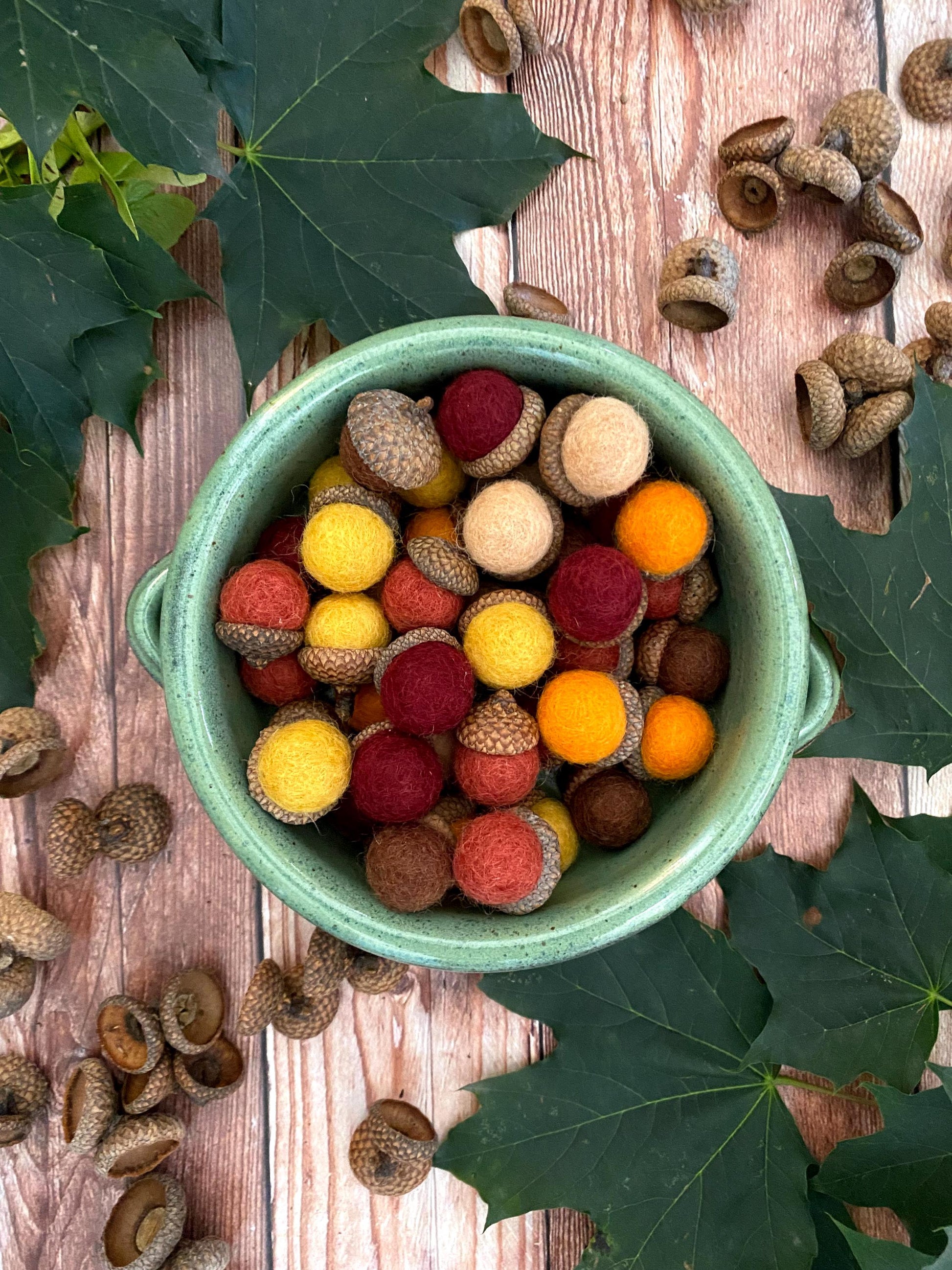 Felt Acorns Warm Earth