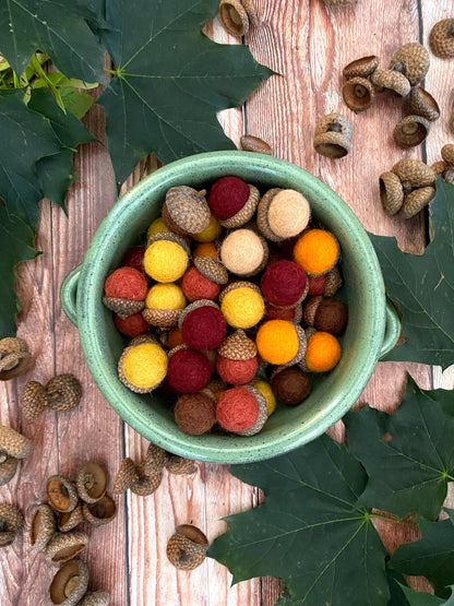 Felt Acorns Warm Earth