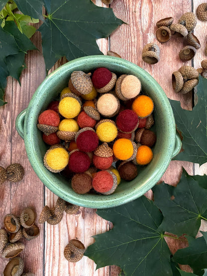 Felt Acorns Warm Earth