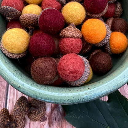 Felt Acorns Warm Earth