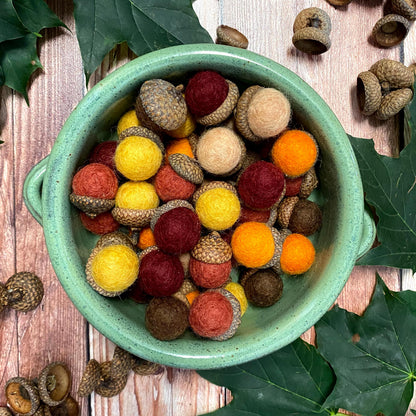 Felt Acorns Warm Earth