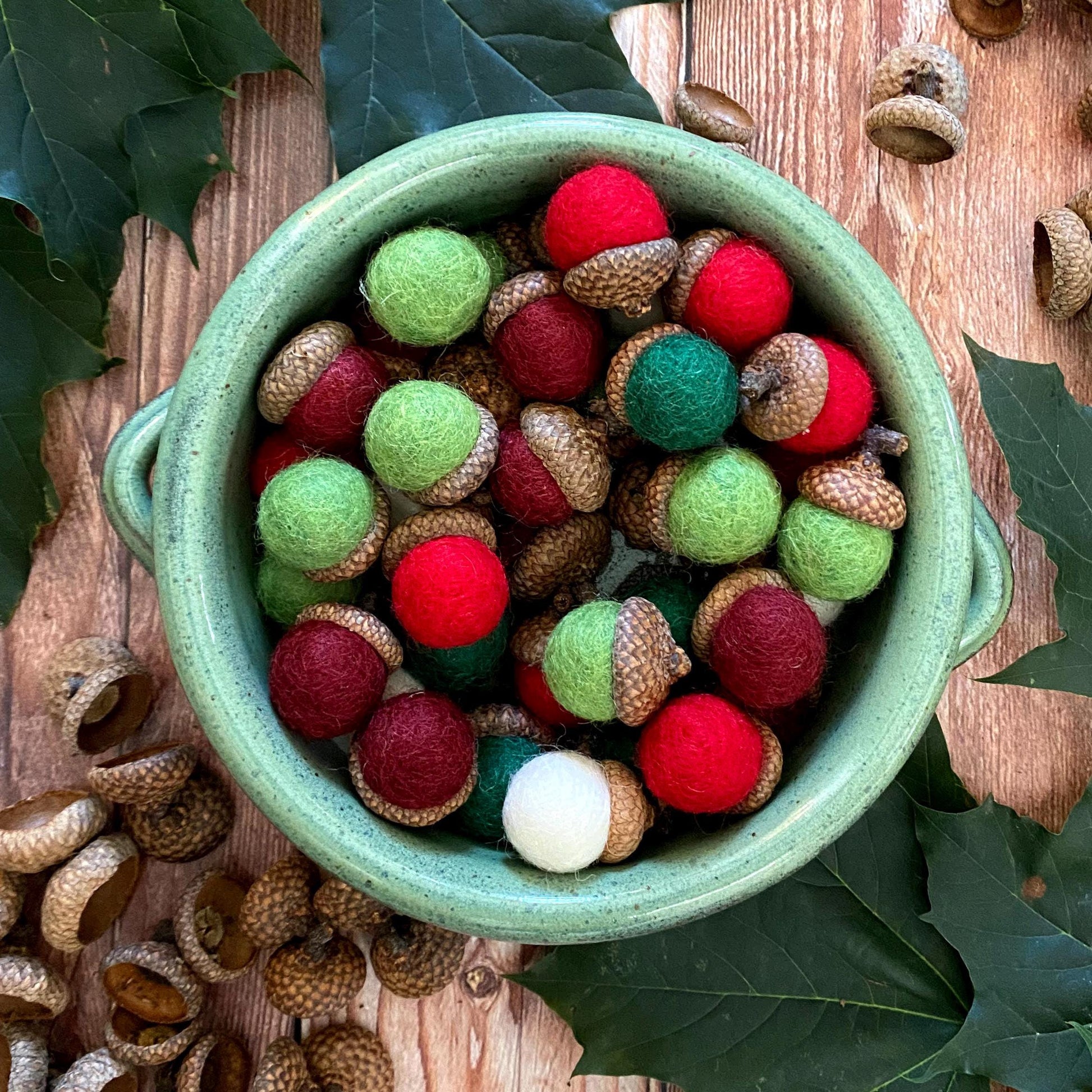 Felt Acorns Evergreen Grove