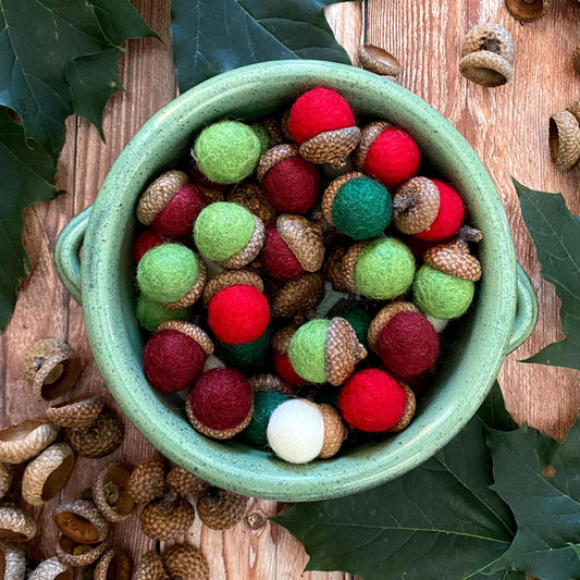 Felt Acorns Evergreen Grove
