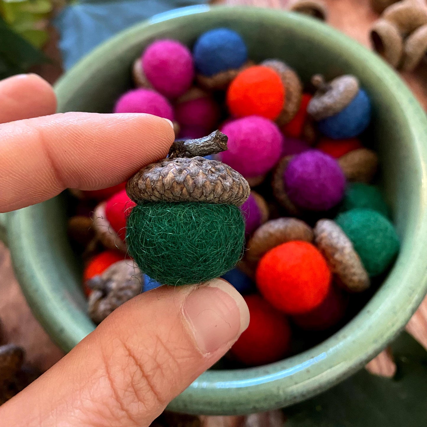 Felt Acorns Garden Party
