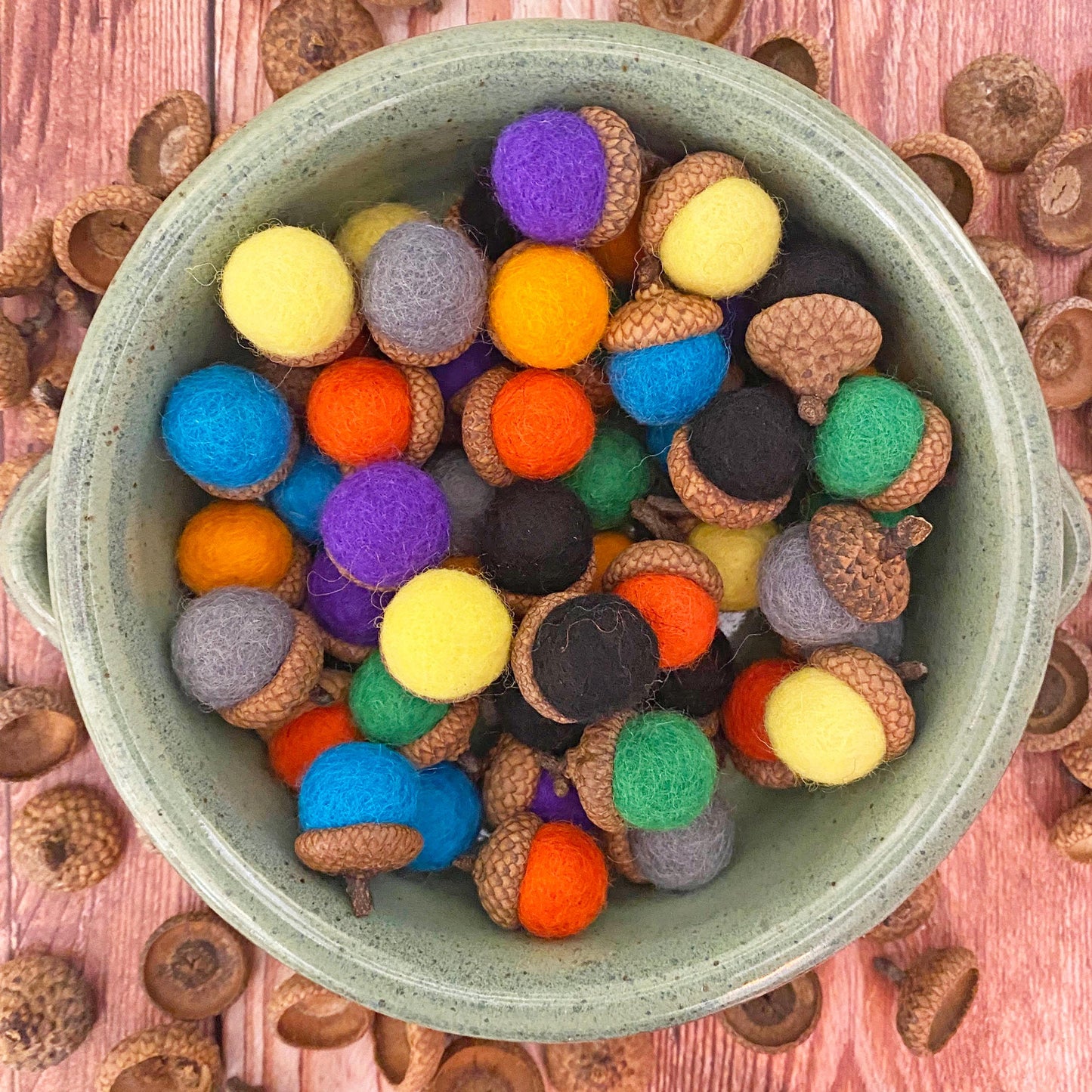 Mini Felt Acorns Festival Garden