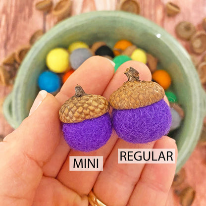 MINI Warm Earth Felt Acorns