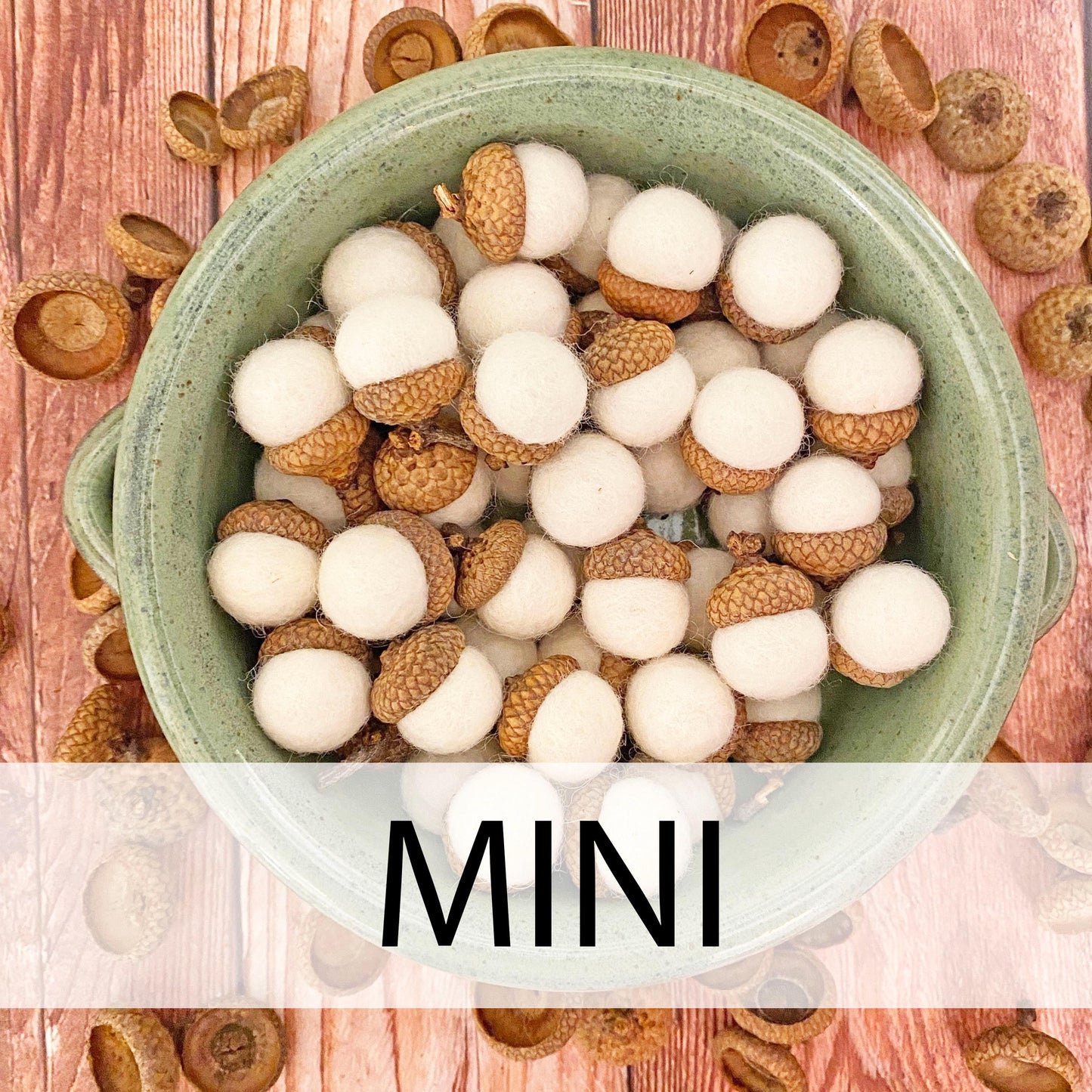 Mini Felt Acorns Fresh Cream