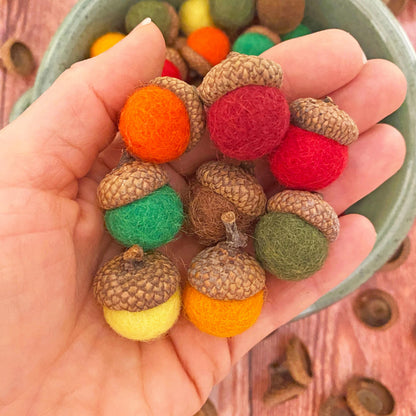 Mini Felt Acorns Woodland Meadow