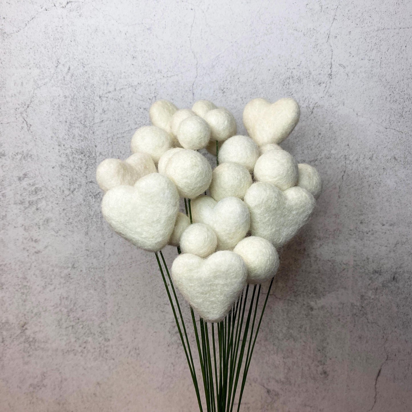 Fresh Cream Felt Flower Bouquet