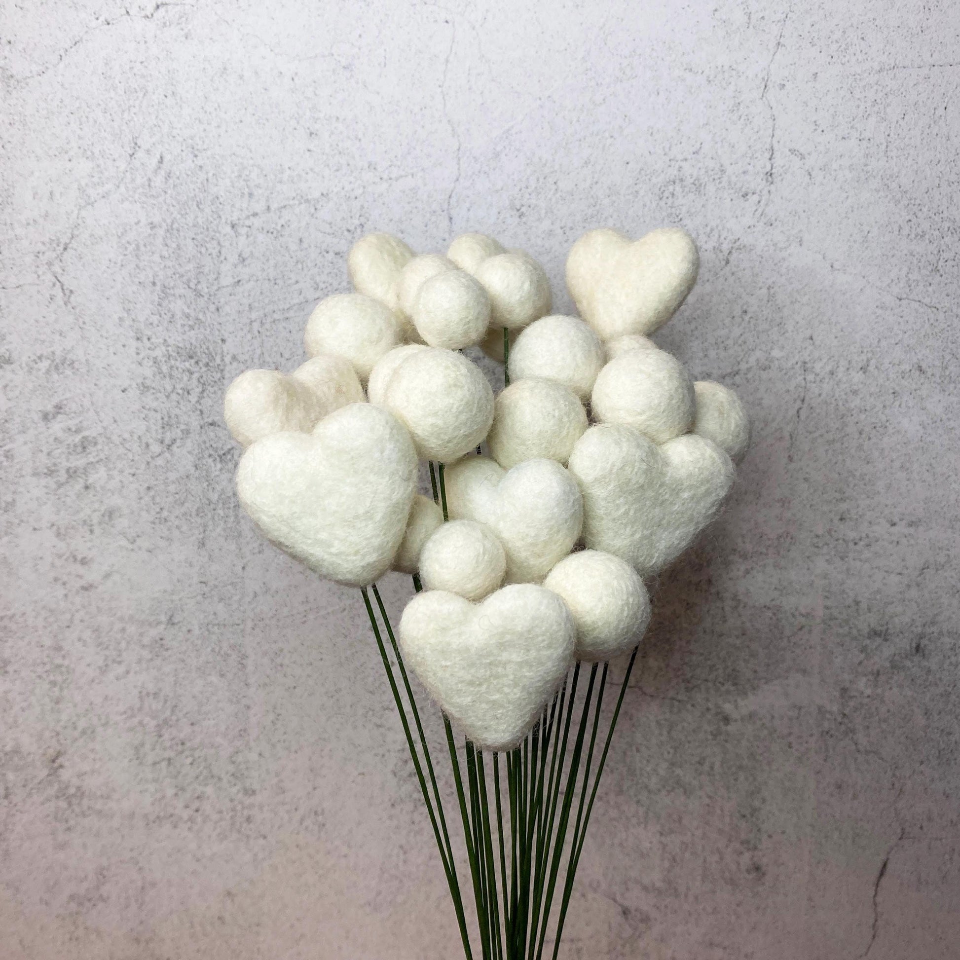 Fresh Cream Felt Flower Bouquet