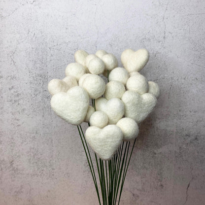 Fresh Cream Felt Flower Bouquet