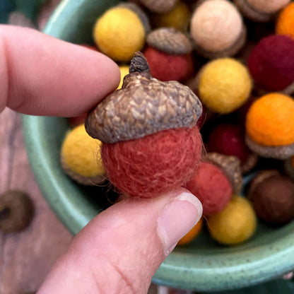 Felt Acorns Warm Earth