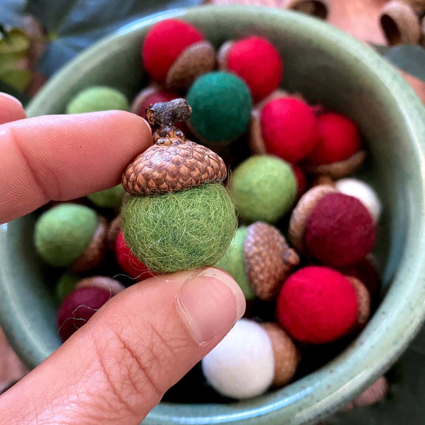 Felt Acorns Evergreen Grove